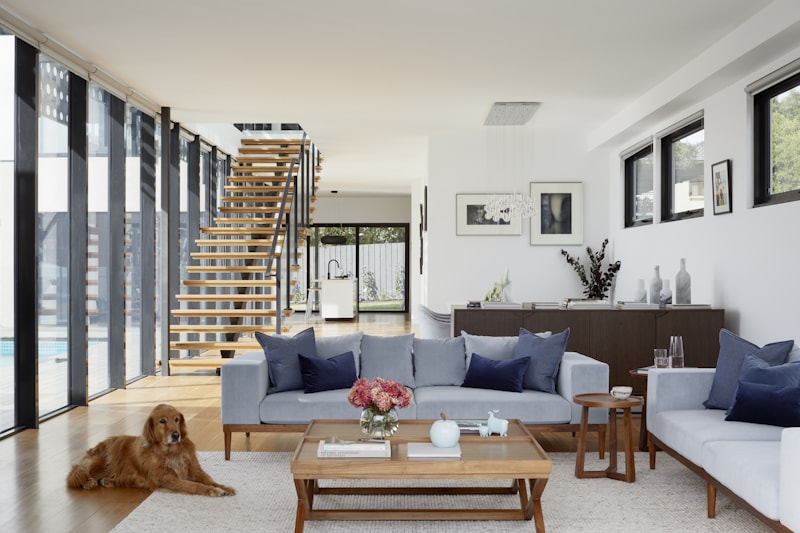 Renovated open-plan kitchen with stone island bench