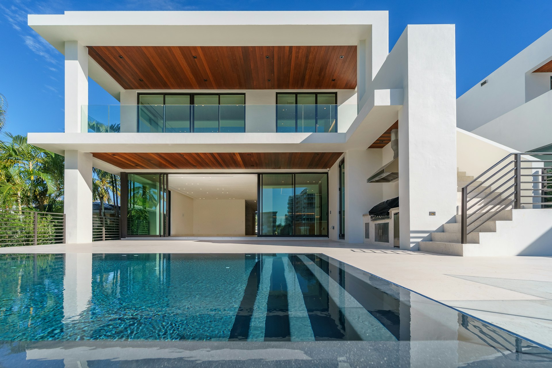 Premium residential facade with refined material detailing